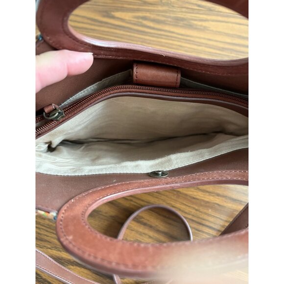 Fossil short handle woven bag with removable shoulder strap - Picture 4 of 10